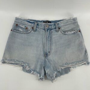 A&F Abercrombie & Fitch Annie High Rise Shorts Blue Denim 28/6